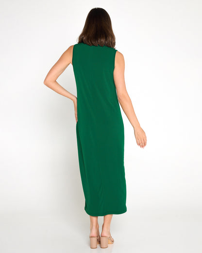 Amy Midi Stretch Slip - Emerald