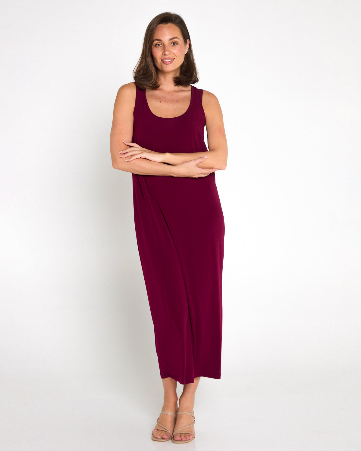 Amy Midi Stretch Slip - Burgundy | Dresses for Mature Women TULIO Fashion Amy Midi Stretch Slip - Burgundy | Dresses for Mature Women TULIO Fashion