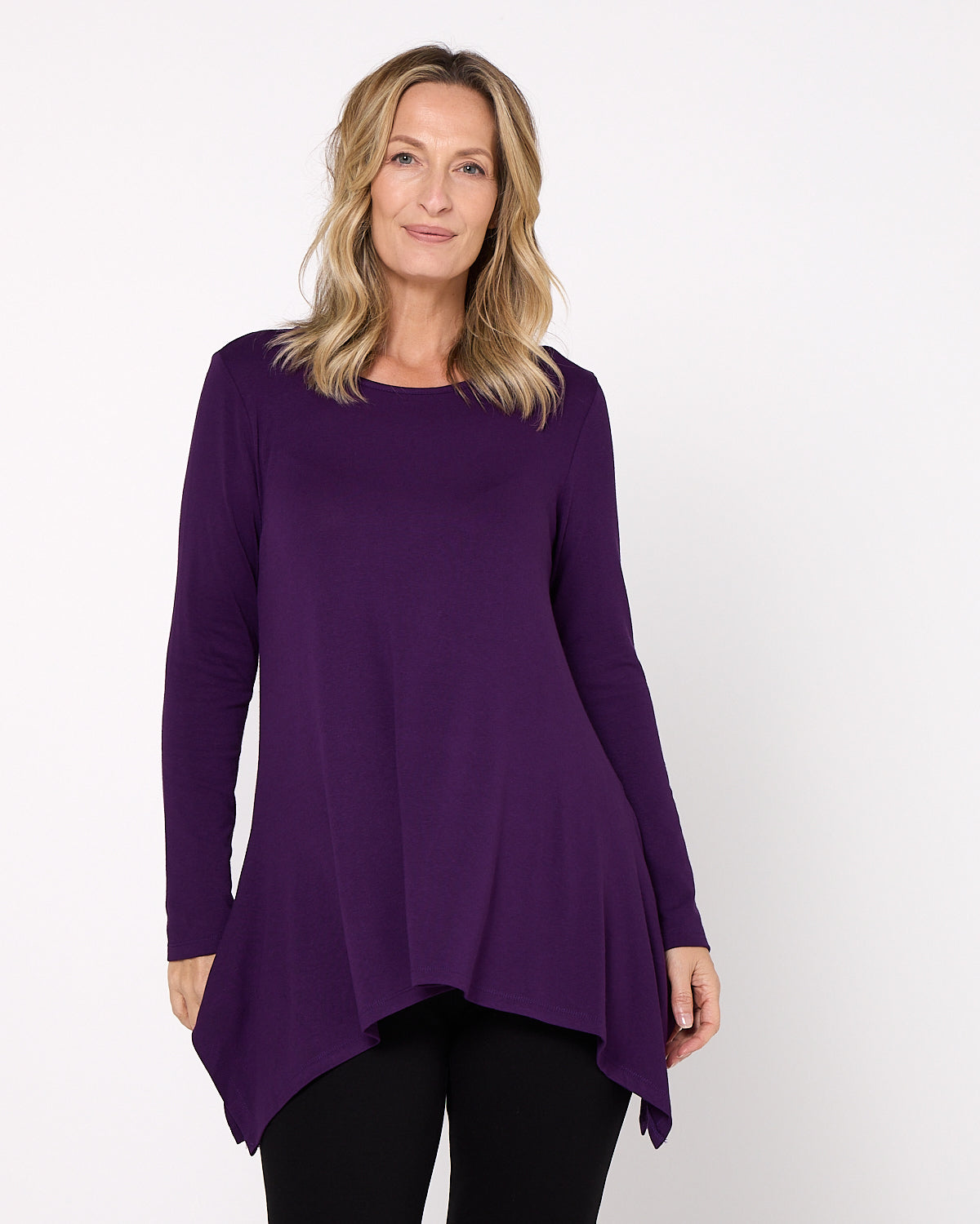 Andrea Long Sleeve Top - Purple