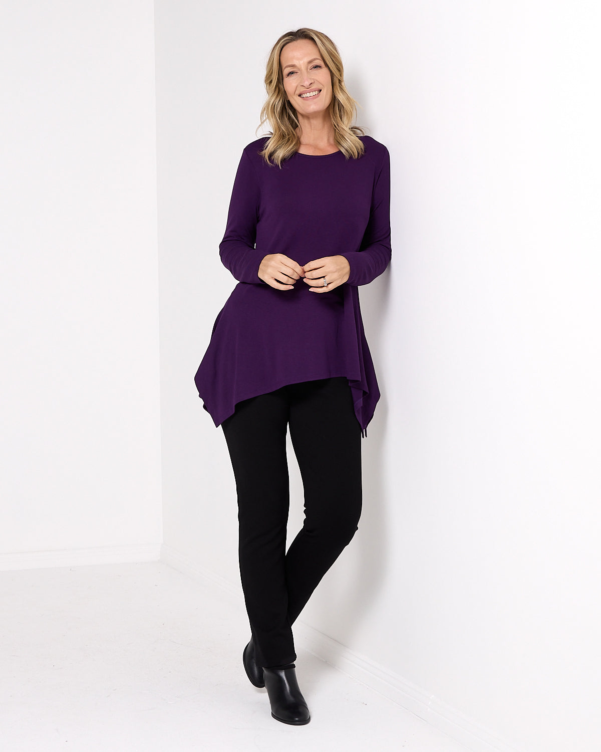 Andrea Long Sleeve Top - Purple