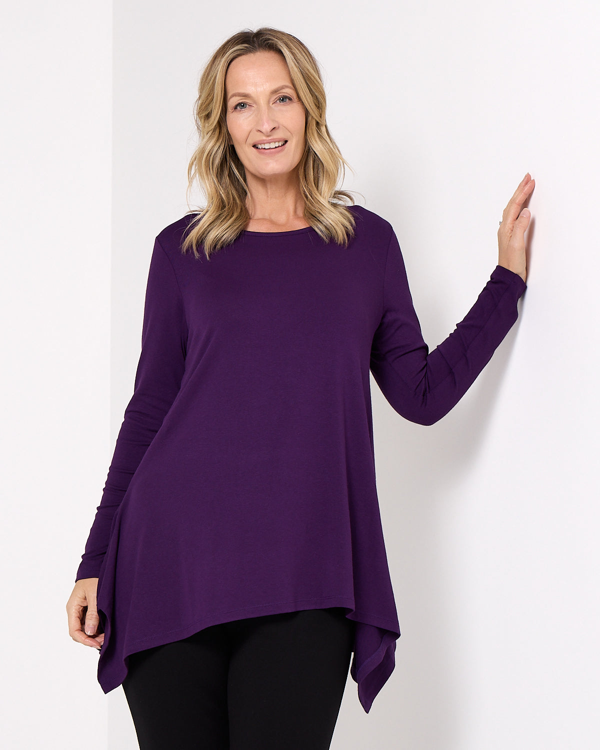 Andrea Long Sleeve Top - Purple