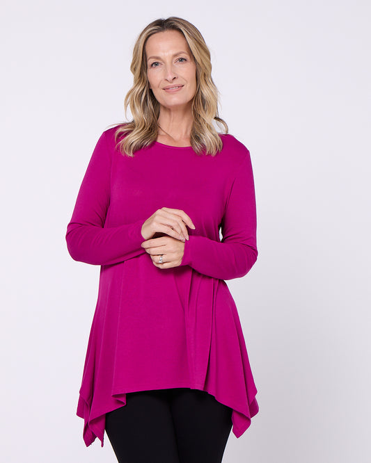 Andrea Long Sleeve Top - Magenta