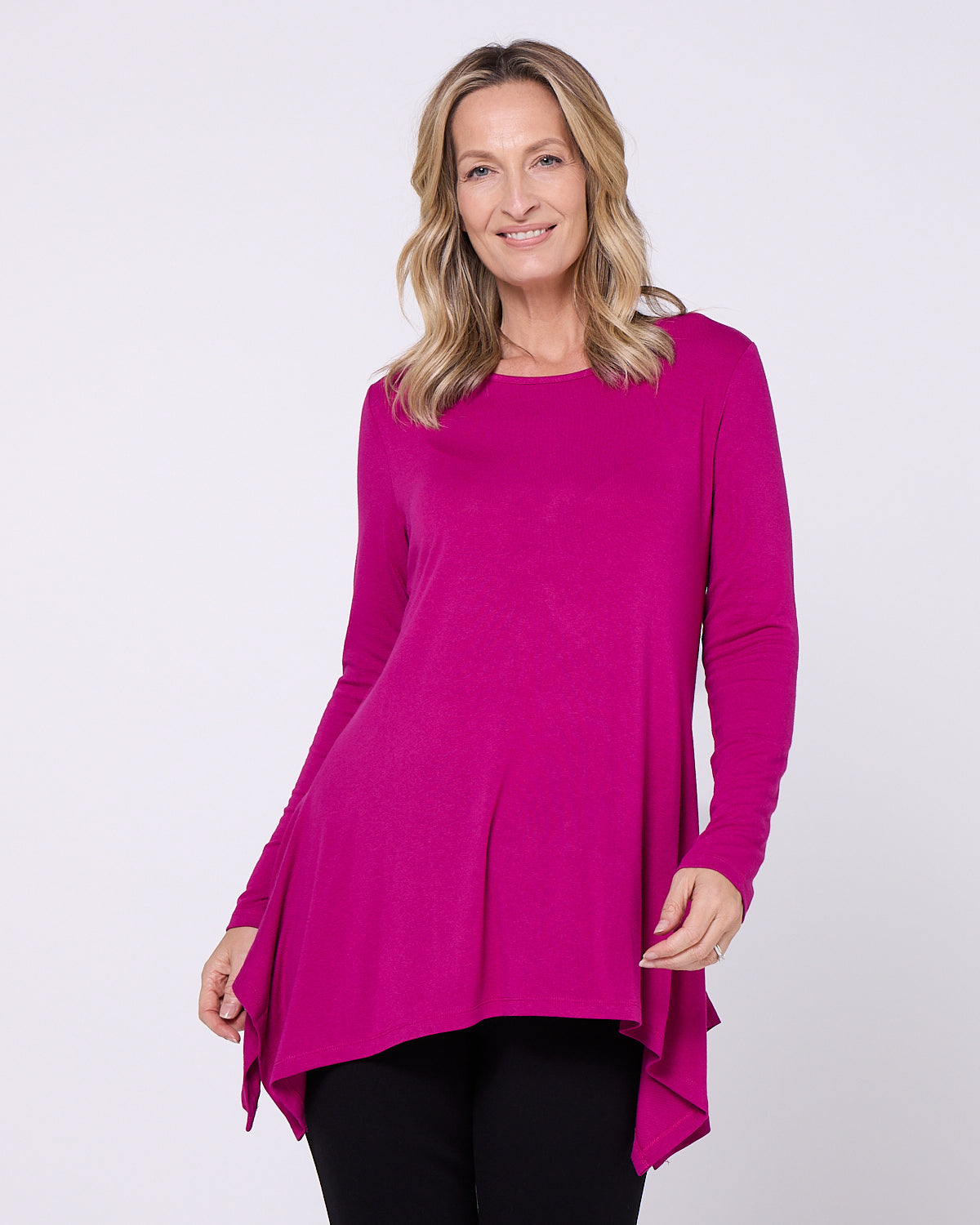 Andrea Long Sleeve Top - Magenta