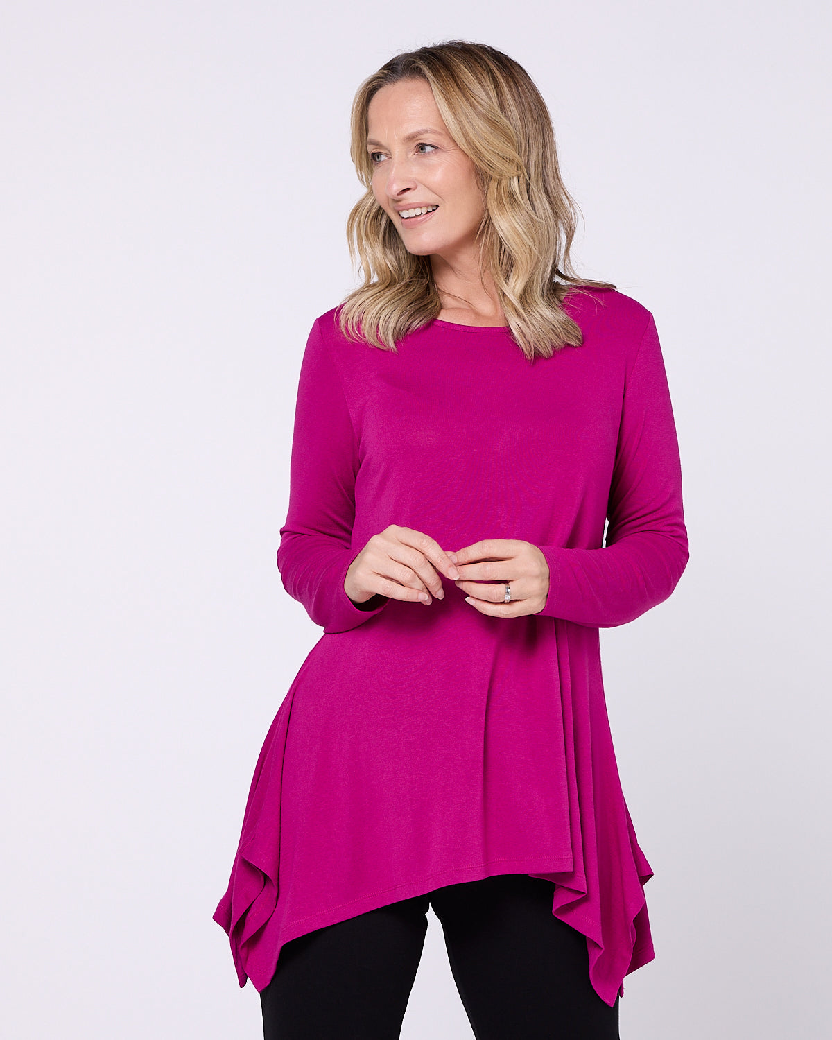 Andrea Long Sleeve Top - Magenta
