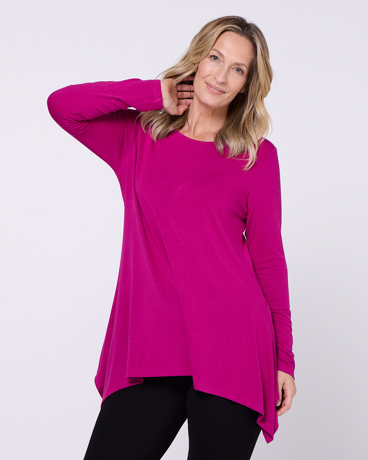 Andrea Long Sleeve Top - Magenta