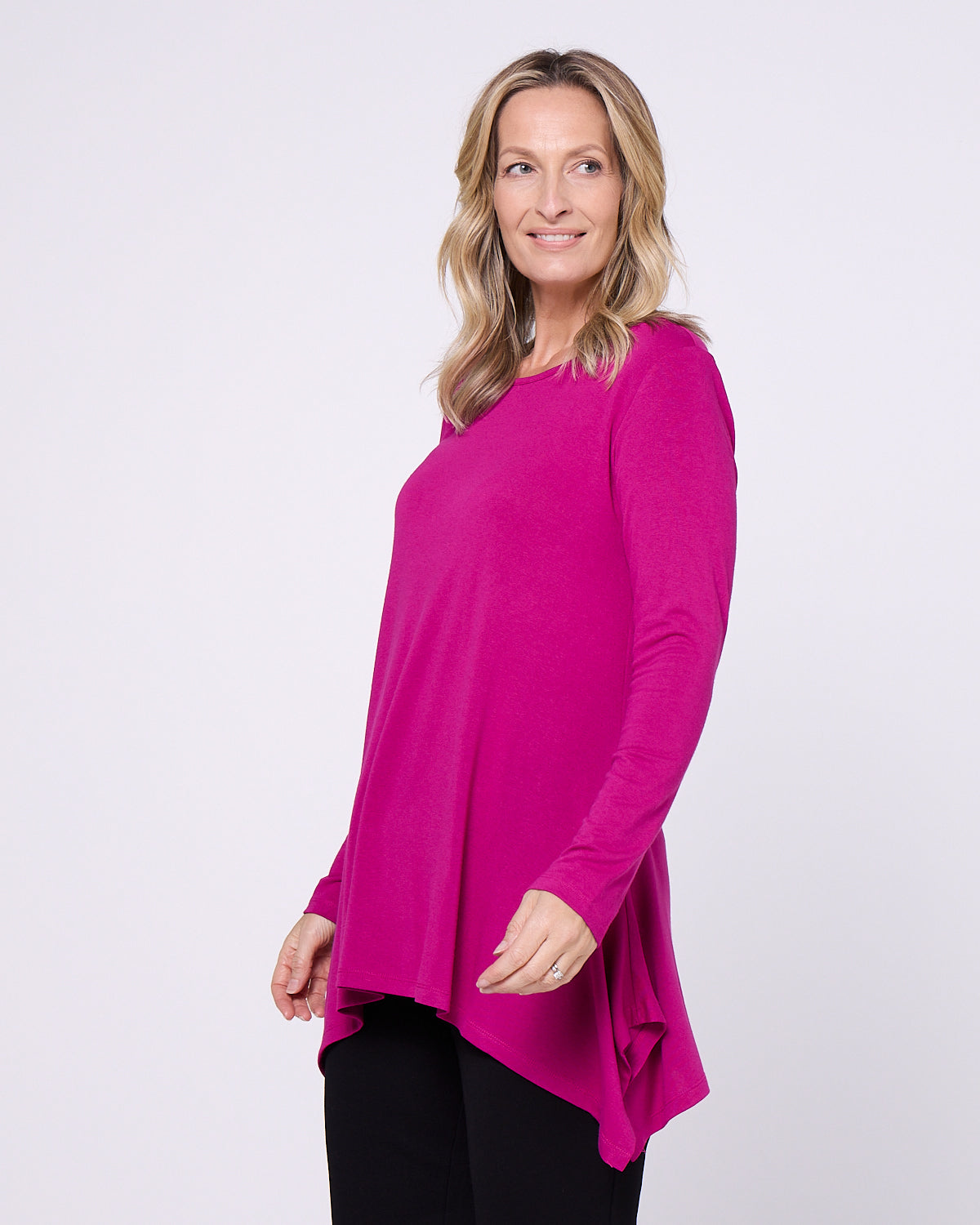 Andrea Long Sleeve Top - Magenta