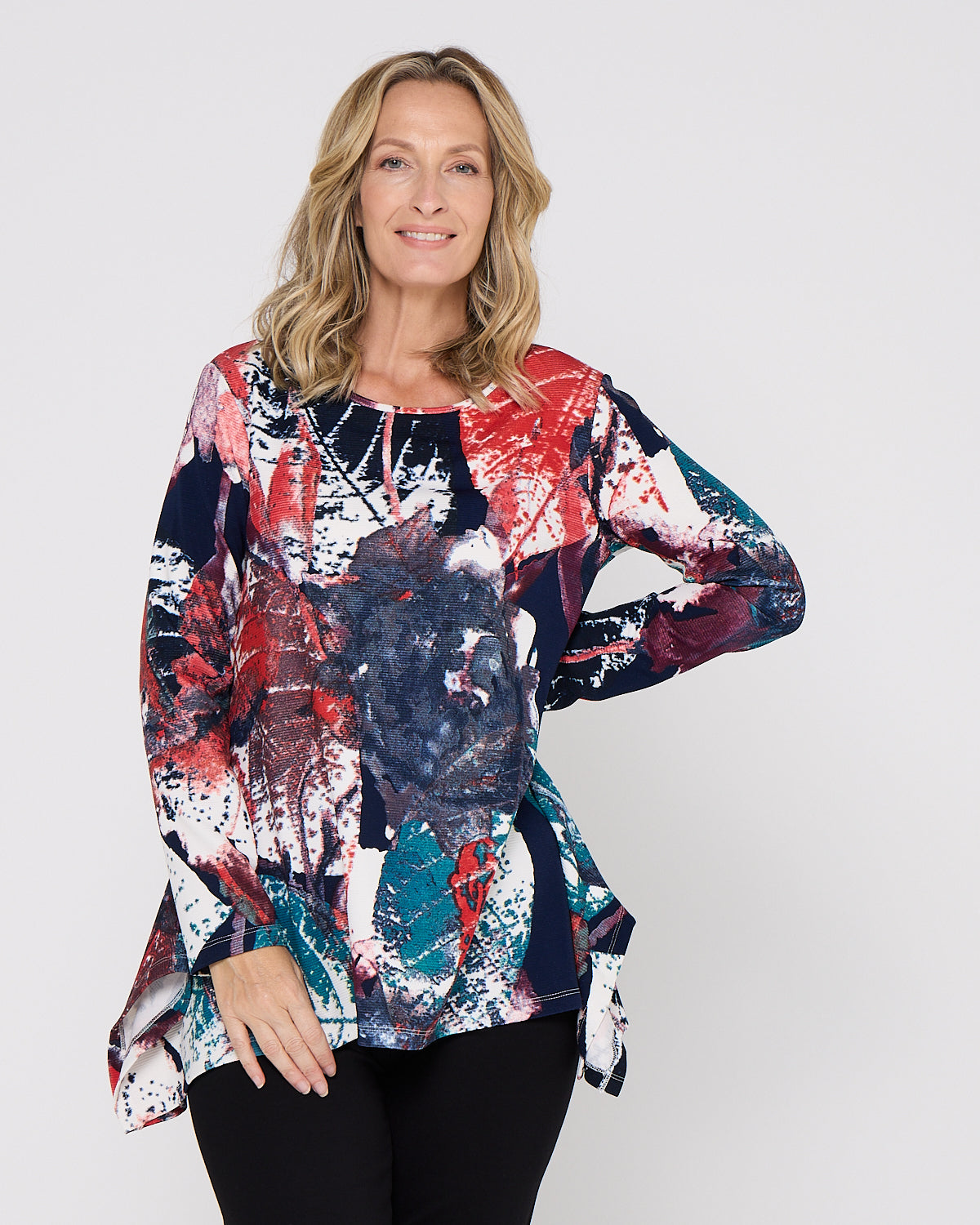 Andrea Top - Navy Print