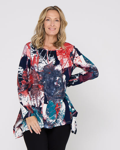 Andrea Top - Navy Print
