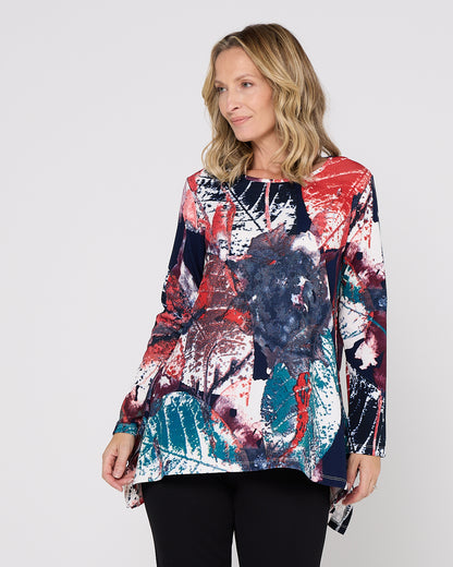 Andrea Top - Navy Print
