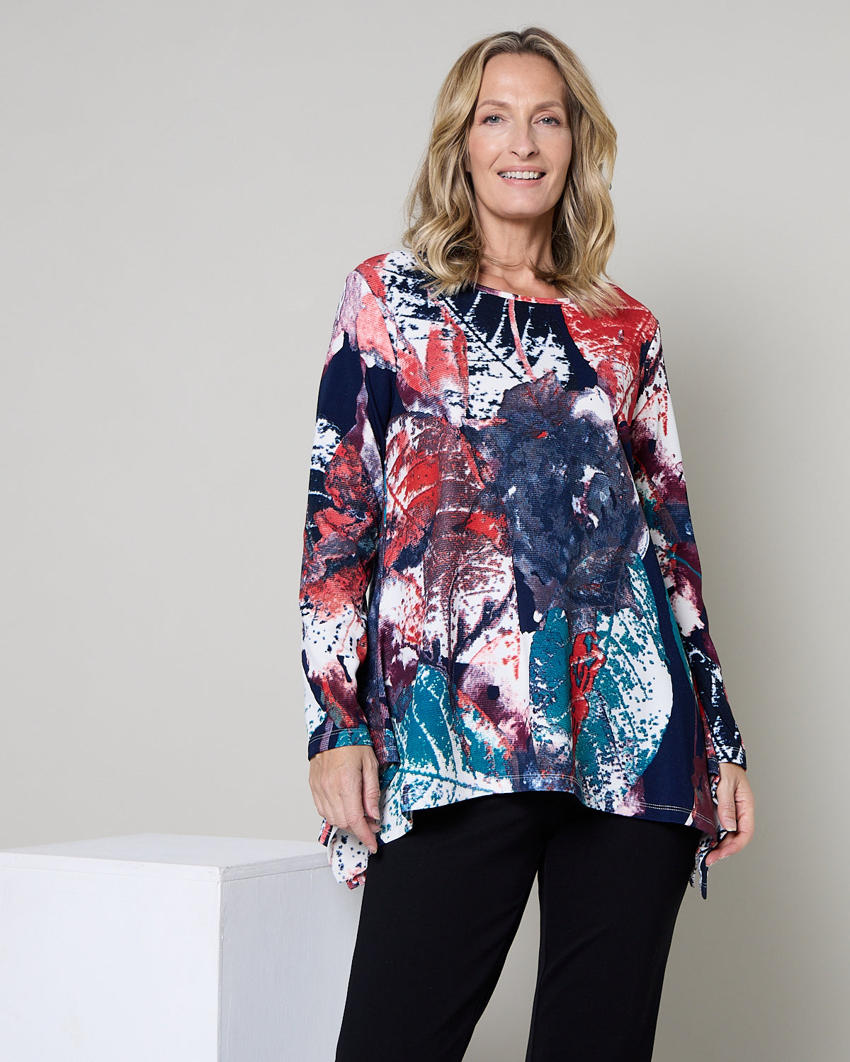 Andrea Top - Navy Print