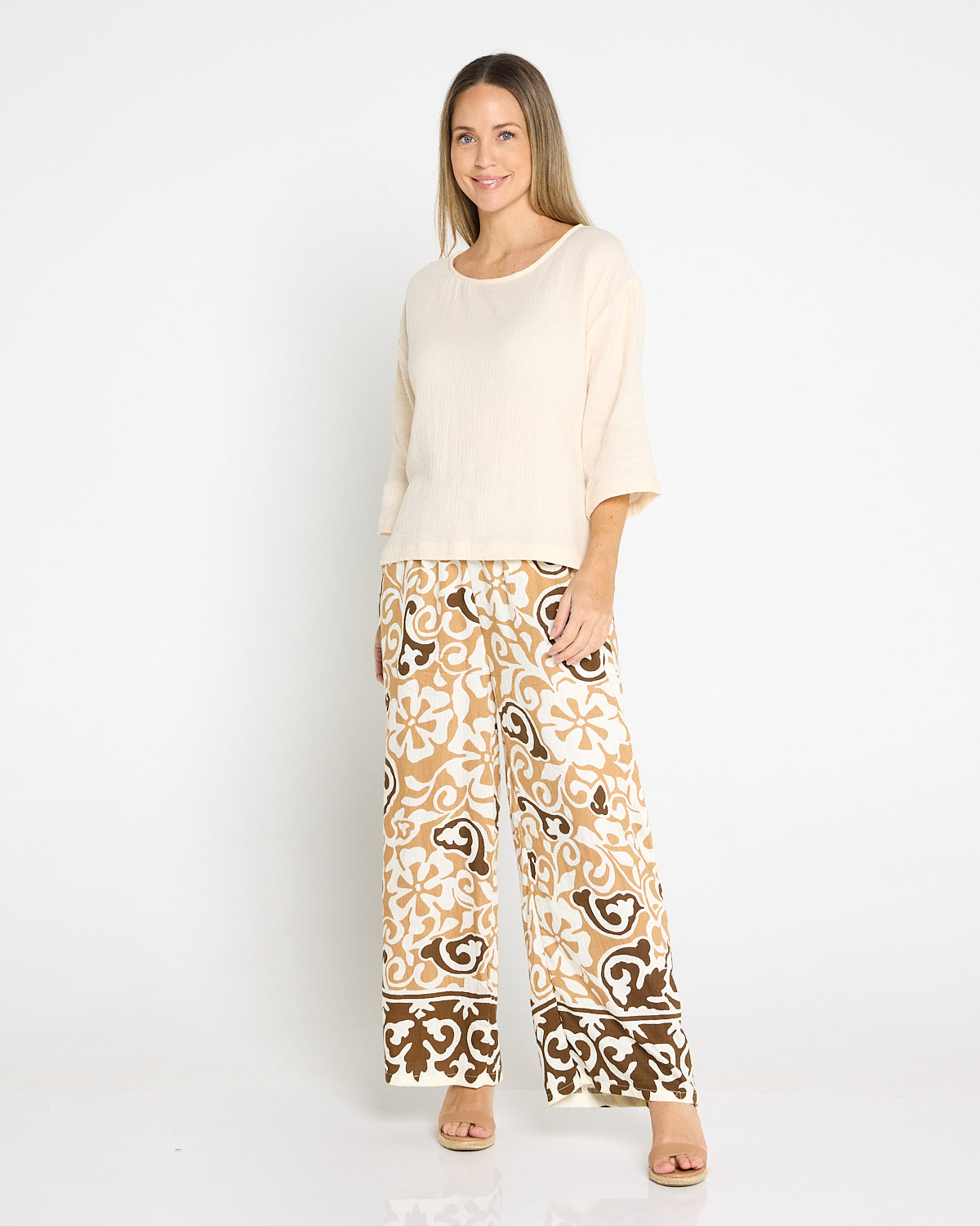 Aloha Shirt & Pants Set - Caramel Choc