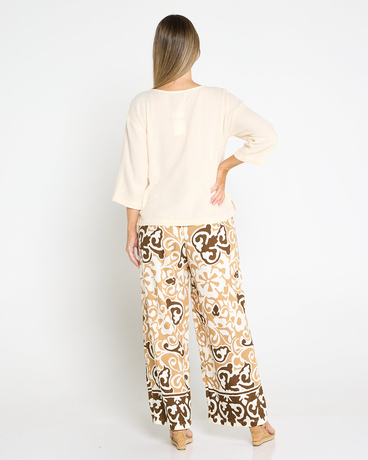Aloha Shirt & Pants Set - Caramel Choc