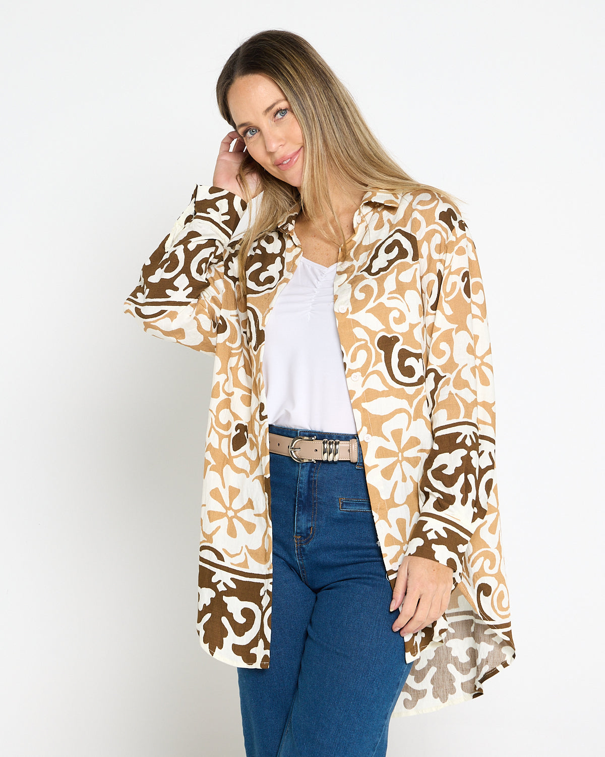 Aloha Shirt & Pants Set - Caramel Choc