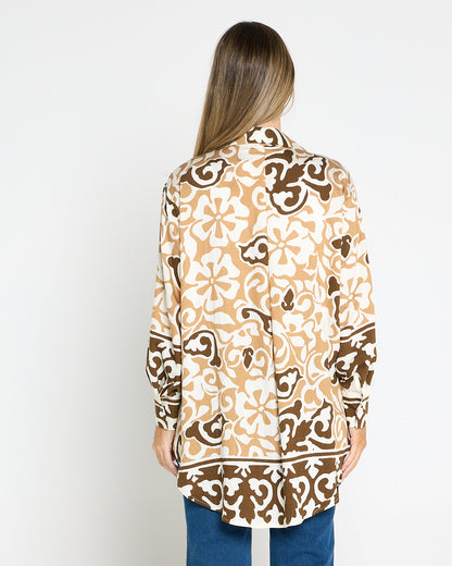 Aloha Shirt & Pants Set - Caramel Choc