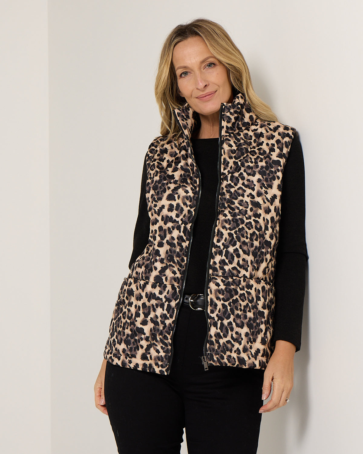 Katoomba Puffer Vest  - Leopard Print
