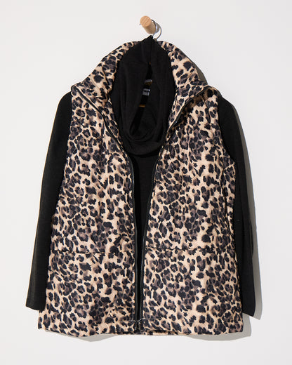 Katoomba Puffer Vest  - Leopard Print