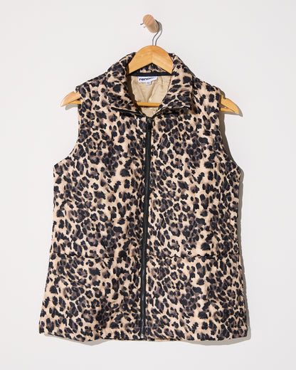 Katoomba Puffer Vest  - Leopard Print