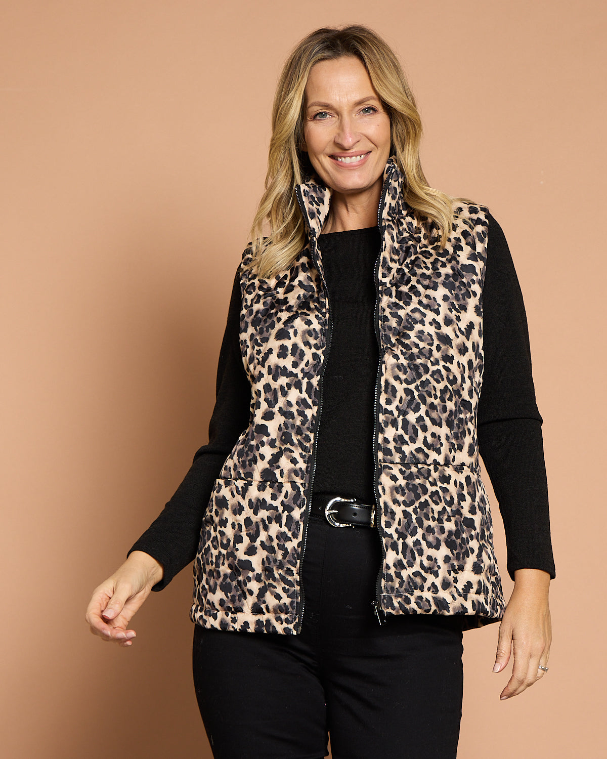 Katoomba Puffer Vest  - Leopard Print