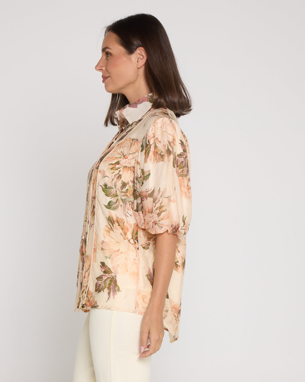Indiana Short Sleeve Blouse - Antique Roses