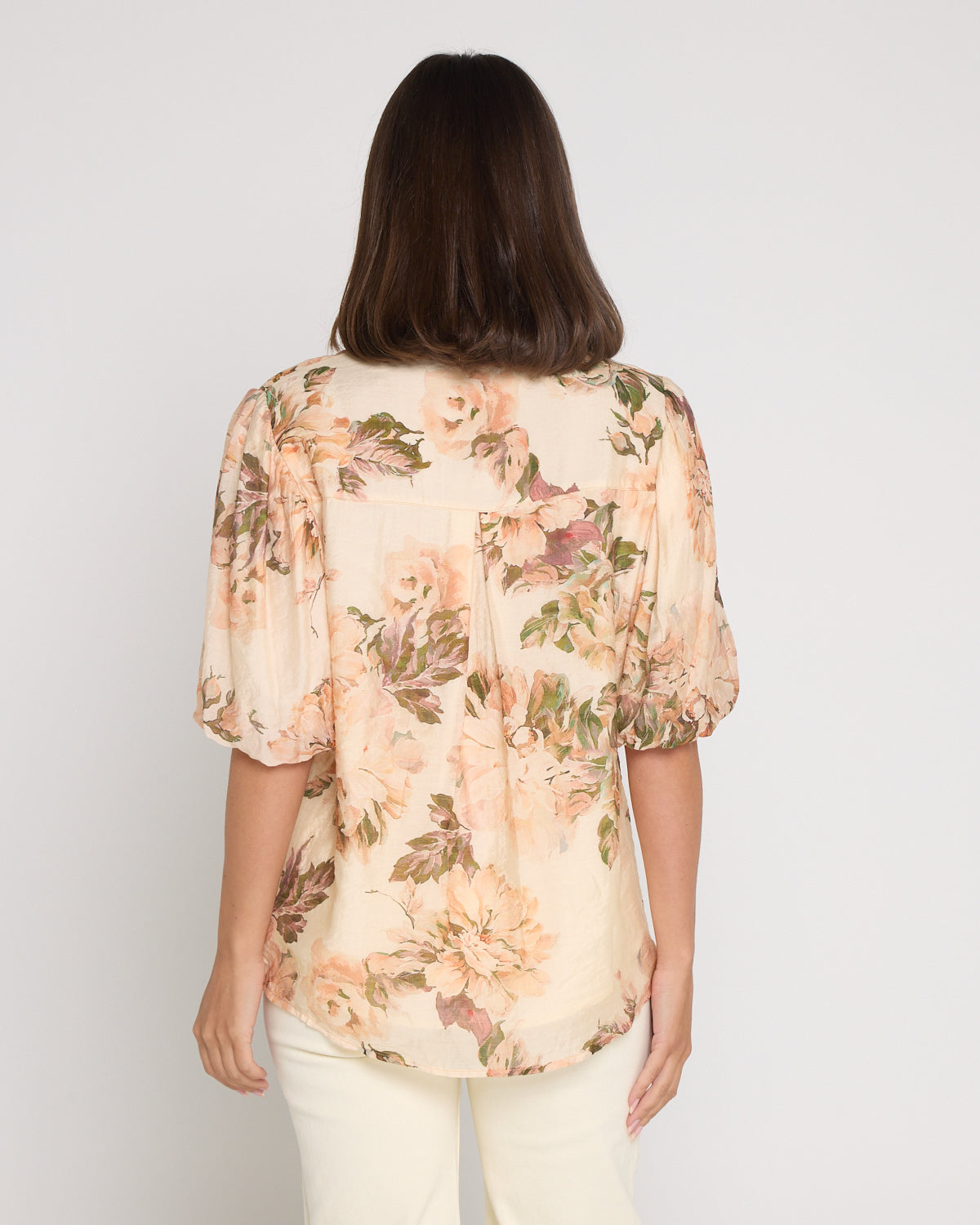 Indiana Short Sleeve Blouse - Antique Roses