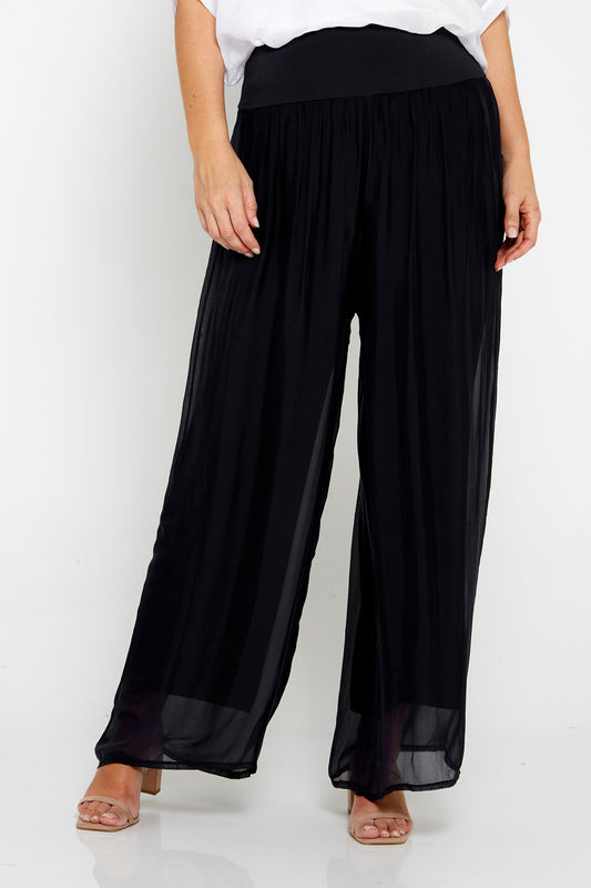 Rendezvous Chiffon Pants - Black – TULIO Fashion