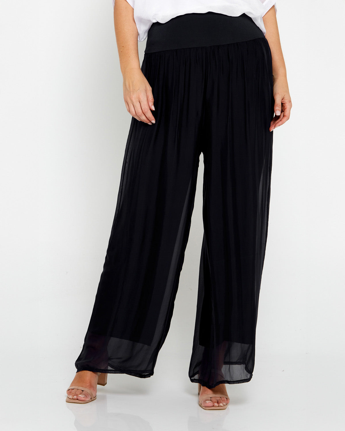 Arlette Silk Pants - Black