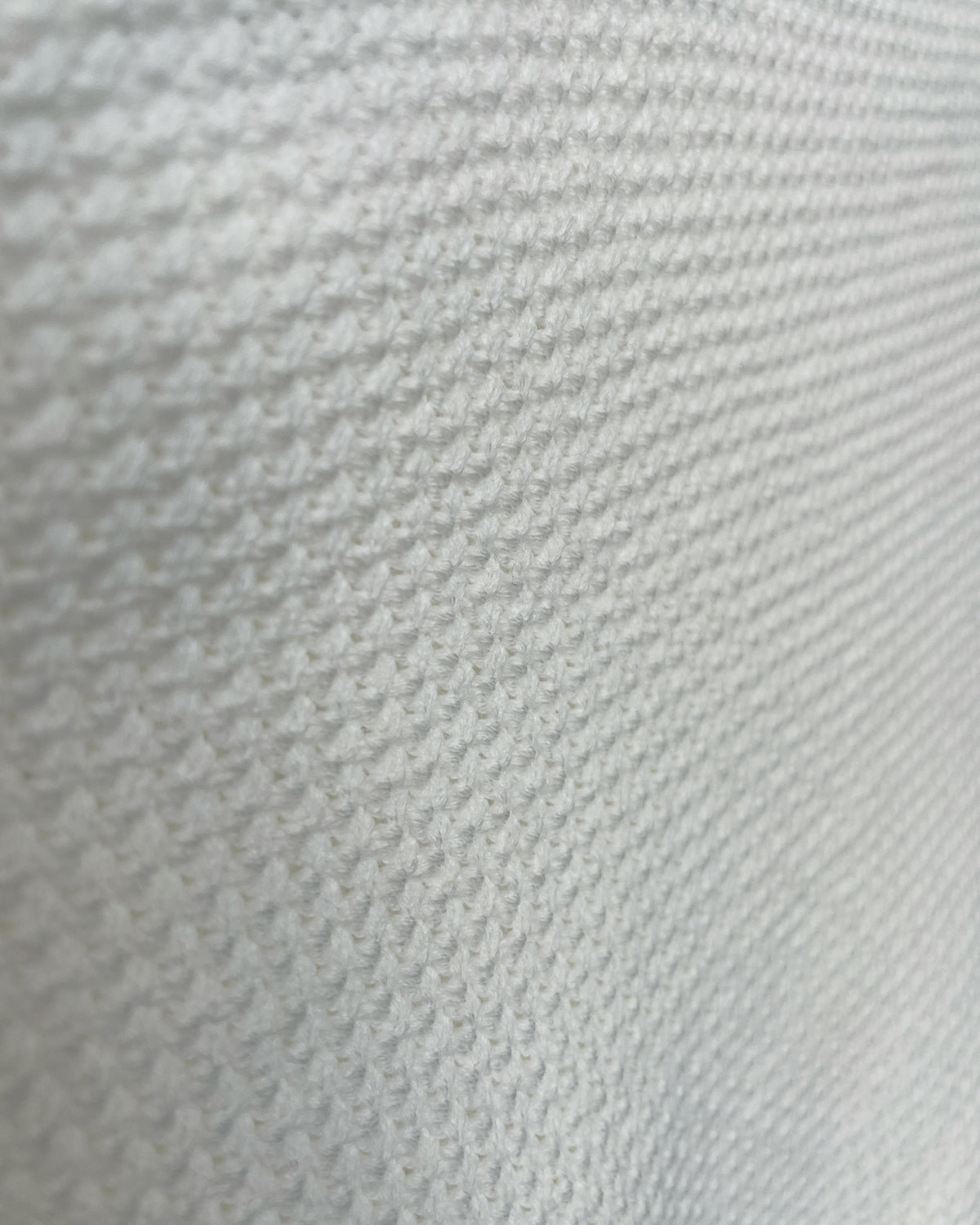 Artemis Waffle Knit Cotton Tee - Ivory White