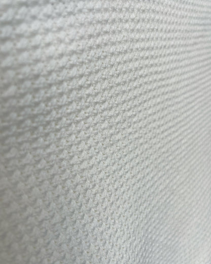 Artemis Waffle Knit Cotton Tee - Ivory White