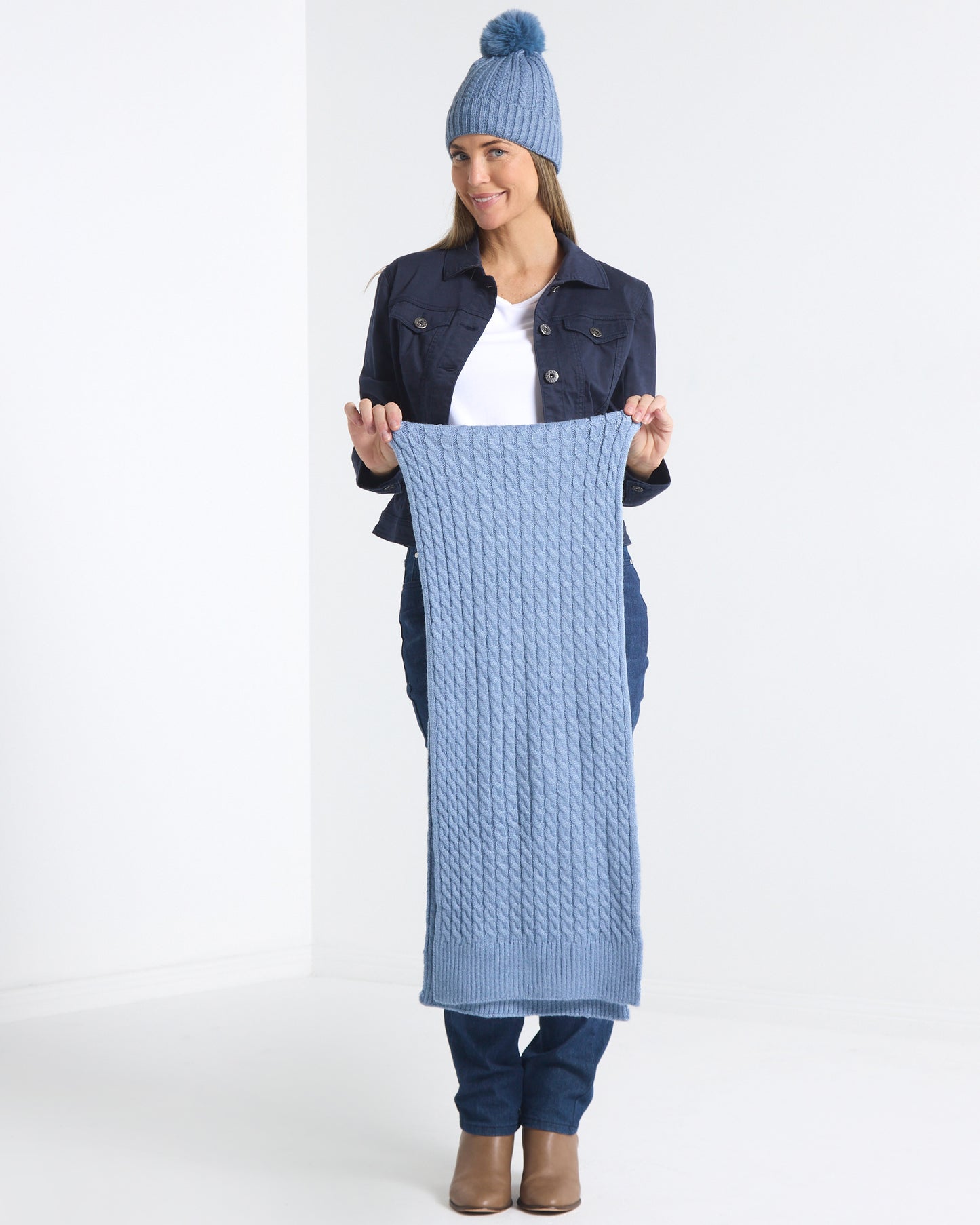 Ashland Scarf & Beanie - Blue