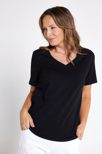 Ashley Cotton T-Shirt - Black