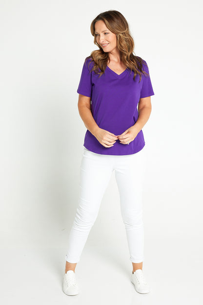Ashley Cotton T-Shirt - Purple