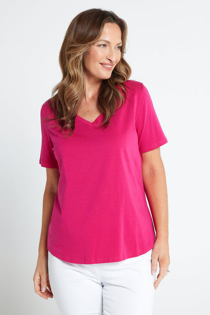 Ashley Cotton T-Shirt - Hot Pink