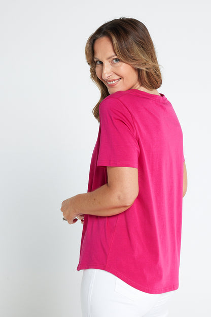 Ashley Cotton T-Shirt - Hot Pink