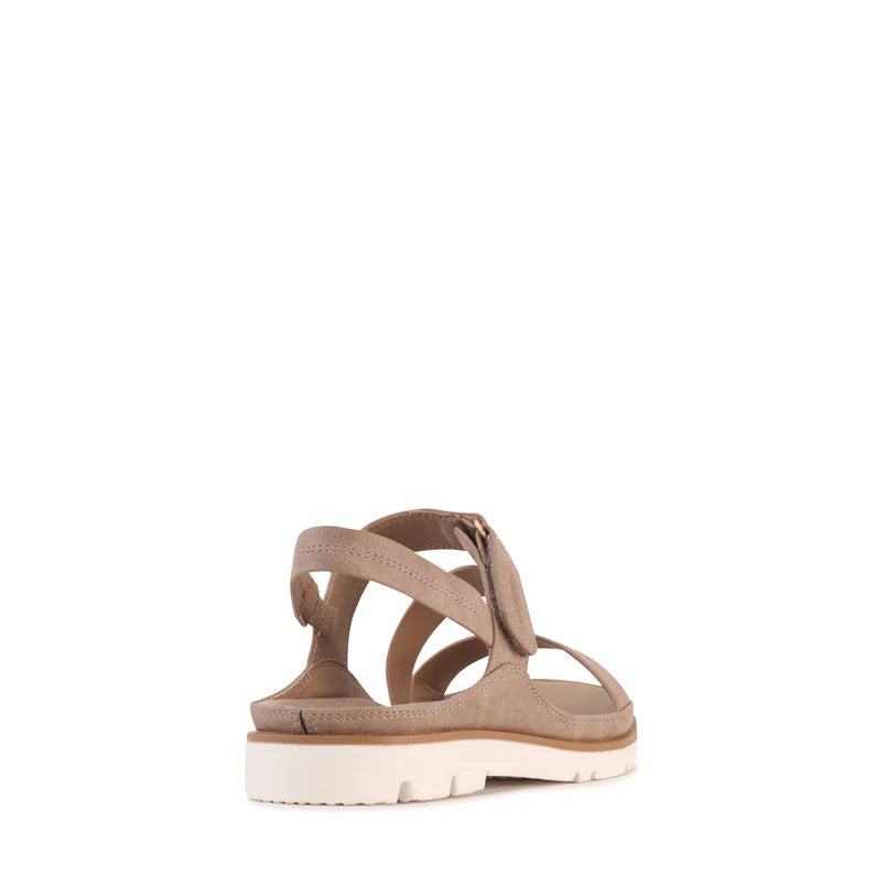 Ashli Lightweight Sandal in light taupe, back view of the heel strap and sole