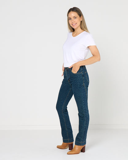 Aspen Jean - Indigo Leopard