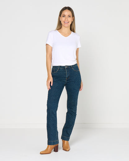 Aspen Jean - Indigo Leopard
