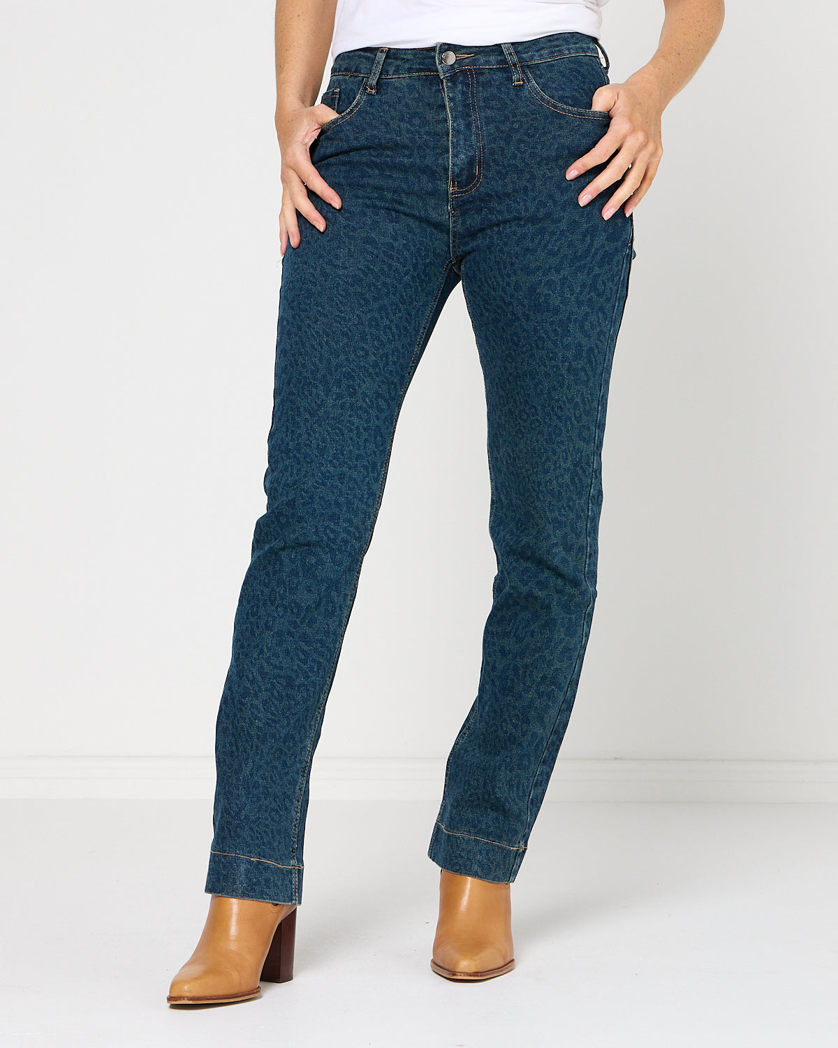 Aspen Jean - Indigo Leopard