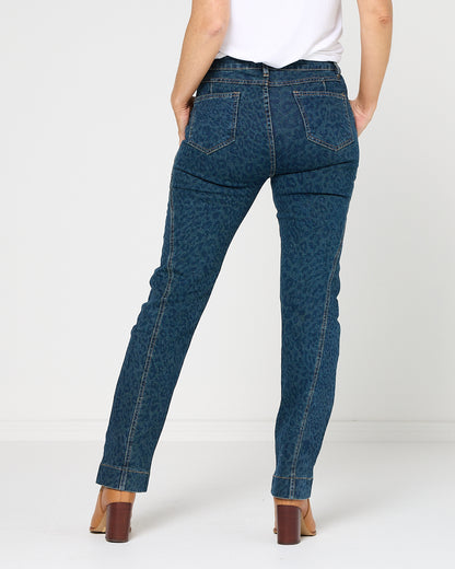 Aspen Jean - Indigo Leopard