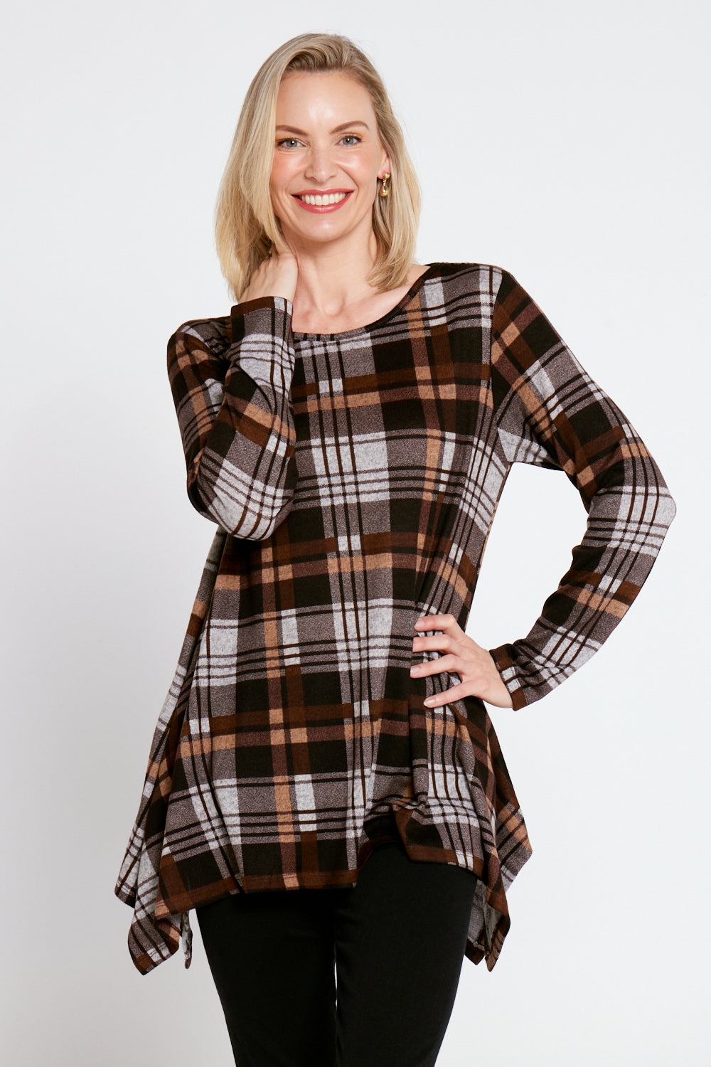 Aspen Swing Tunic - Coffee Check