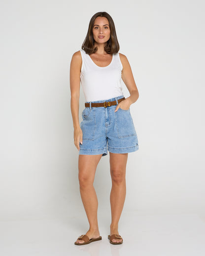 Atlas Denim Short - Mid Blue Wash