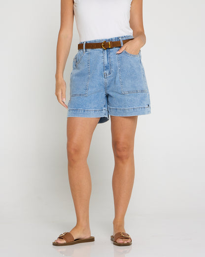 Atlas Denim Short - Mid Blue Wash