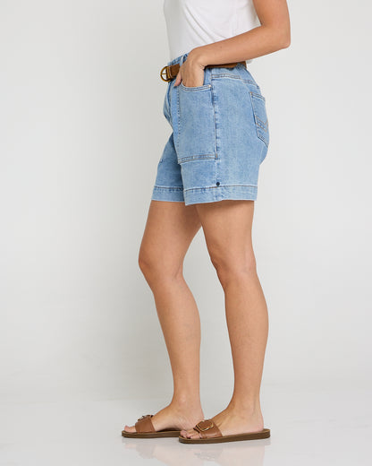 Atlas Denim Short - Mid Blue Wash