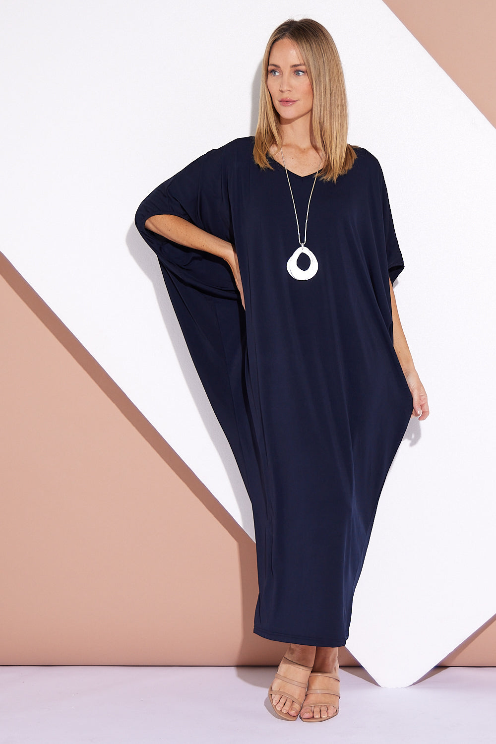 Long Cocoon Dress Navy