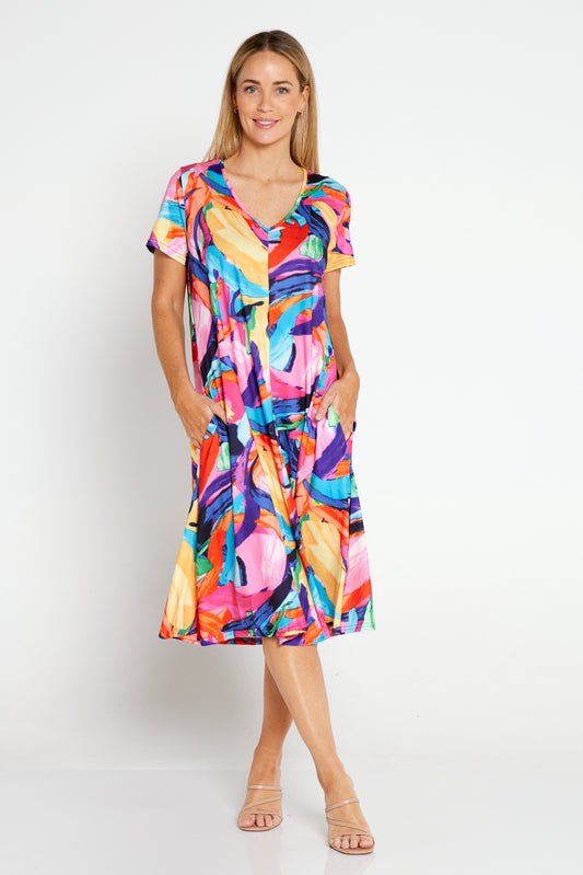 Christobel Dress - Rainbow Swirl