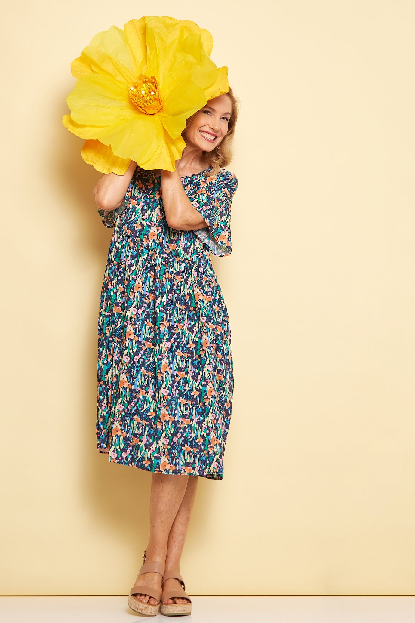 Avery Cotton Dress - Snapdragon Floral