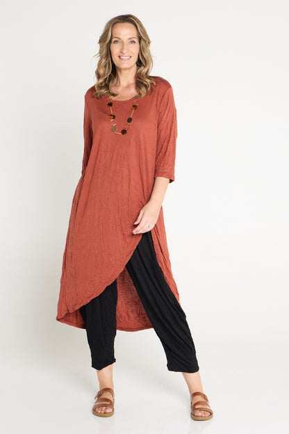 Ayana Cotton Tunic Top - Tan