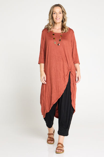 Ayana Cotton Tunic Top - Tan