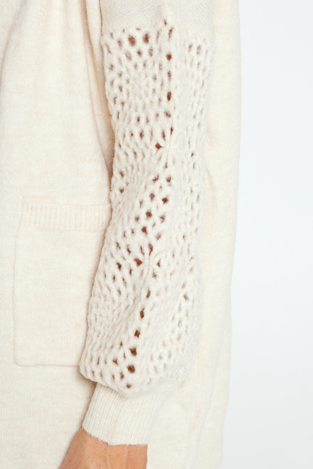 Hayley Wool Blend Knit Cardi - Cream