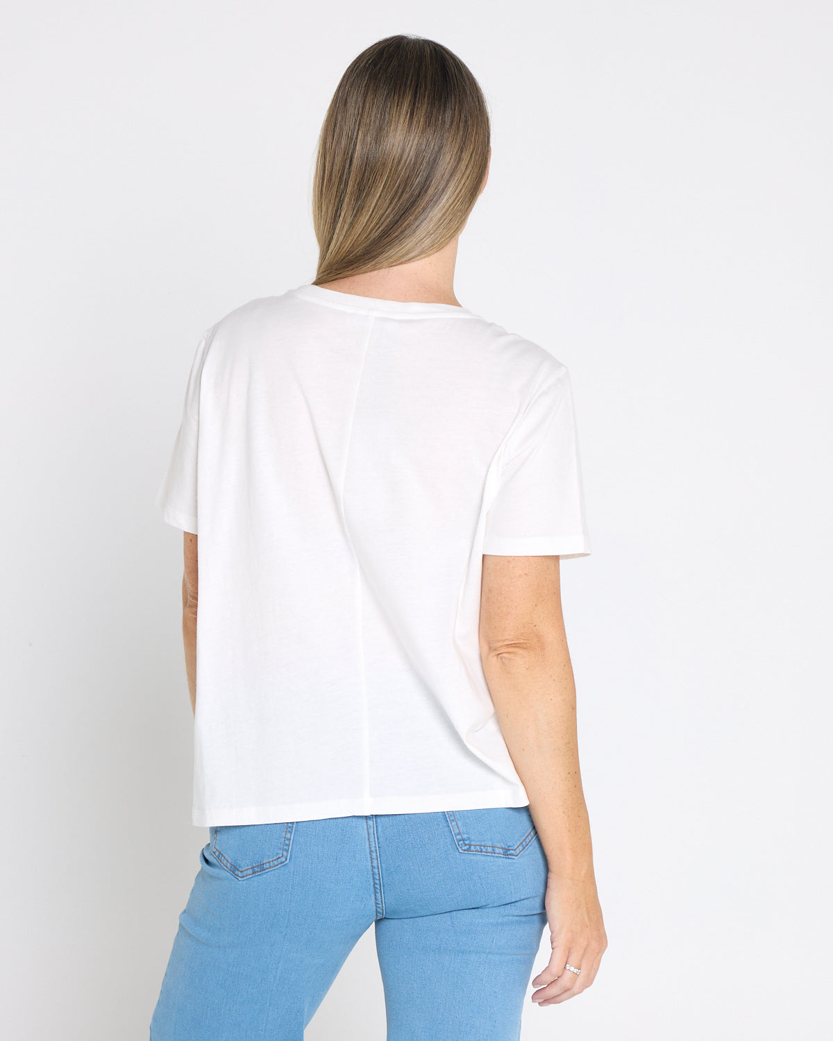 Ellia Crew Tee - White/Rio Beach Print