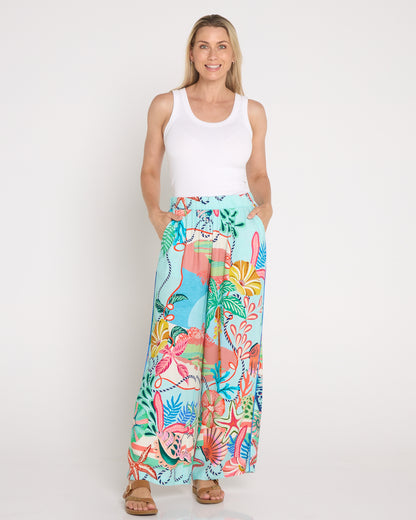 Rio Reef Pant - Tropical Beach Print